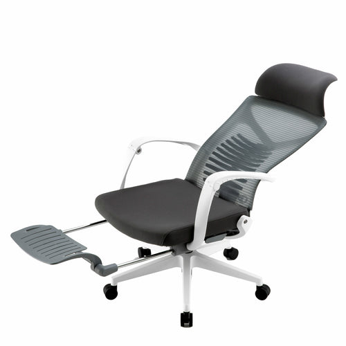 Silla Ejecutiva S81 Mesh Gris con Descansa Pies – Ergonómica y Funcional para Oficina