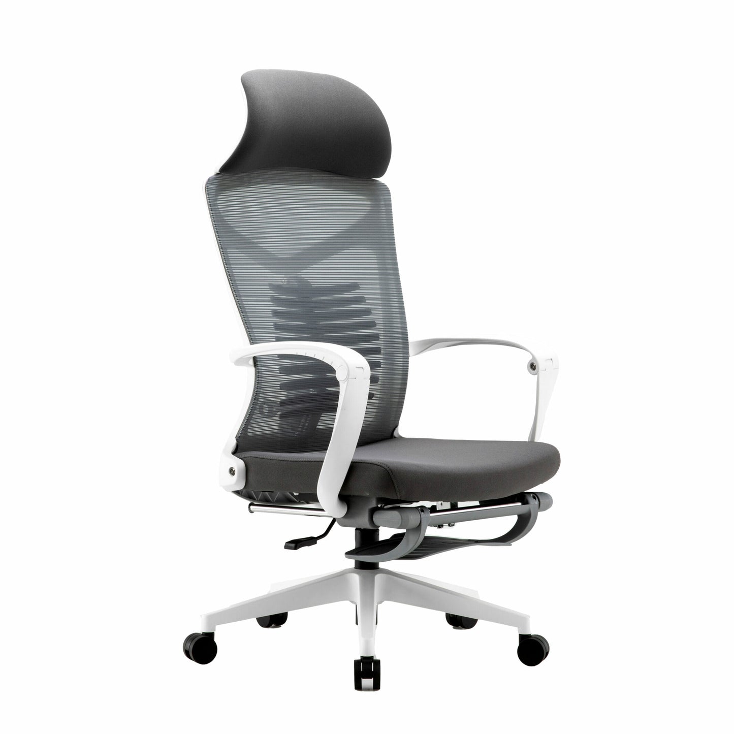 Silla Ejecutiva S81 Mesh Gris con Descansa Pies – Ergonómica y Funcional para Oficina