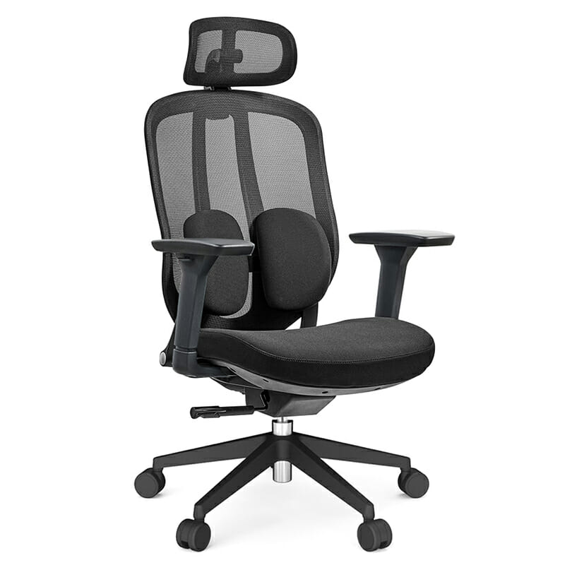 Silla Ejecutiva Organic Mesh Negra – Ergonómica con Cabecera Ajustable y Base Negra