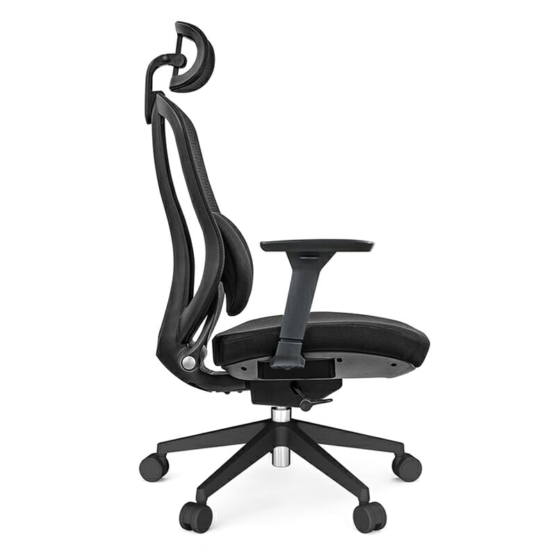 Silla Ejecutiva Organic Mesh Negra – Ergonómica con Cabecera Ajustable y Base Negra