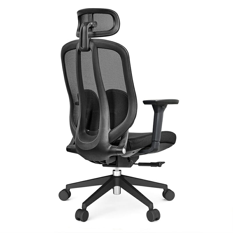 Silla Ejecutiva Organic Mesh Negra – Ergonómica con Cabecera Ajustable y Base Negra
