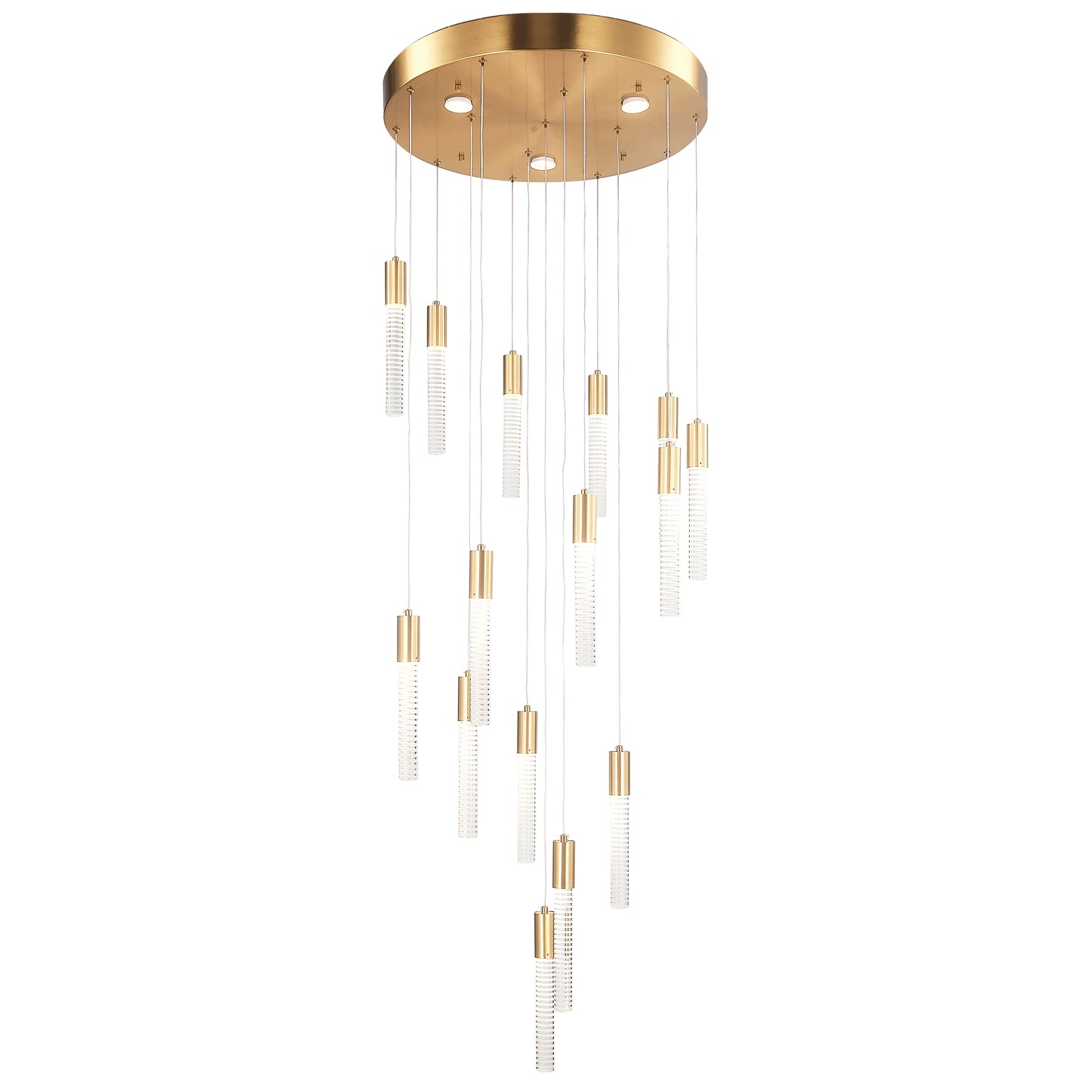 Candil Decorativo 2CLAT102 – Estilo Lujo en Dorado para Doble Altura