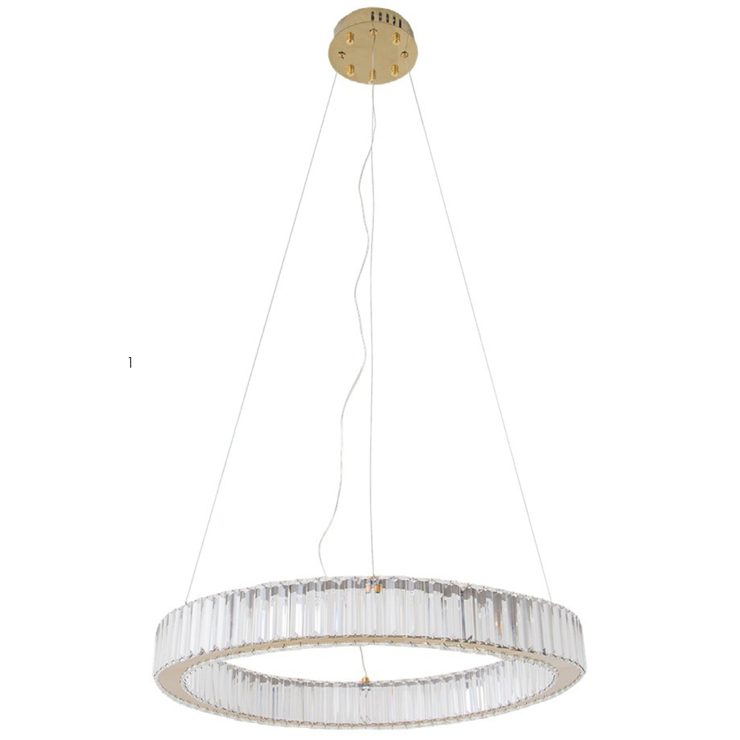 Candil Decorativo 2CLDI79 – Aro LED en Dorado con Cristal para Espacios Modernos