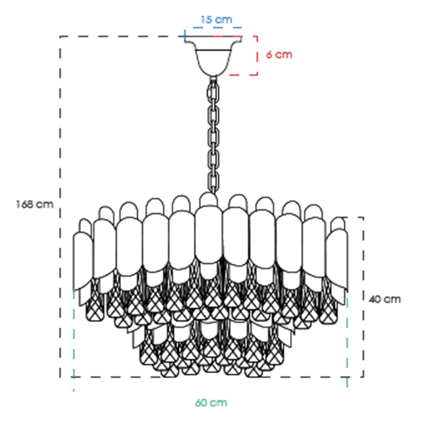 Candil Decorativo 2CLOC06 – Diseño Clásico con Cristales en Cromo y Dorado para Espacios Elegantes