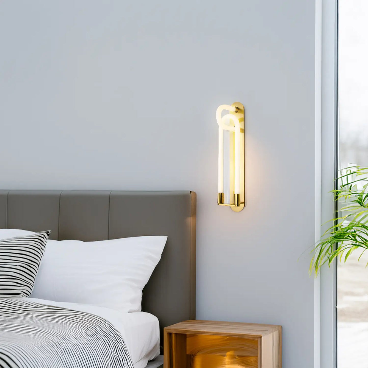 Arbotante Moderno CLASSAR00001 Dorado con Luz LED Integrada Class Iluminación