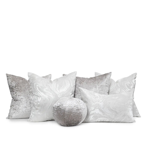 Set 6 Cojines Decorativos A&A Plateado — Sofisticación Metálica Contemporánea · Interior