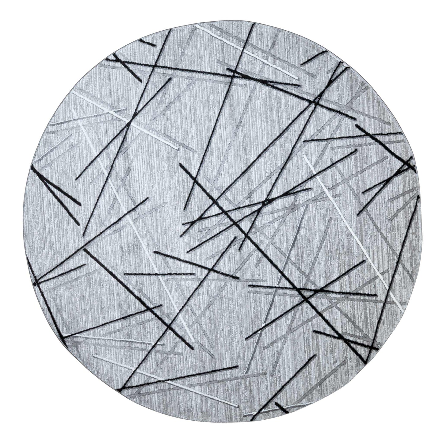 Tapete Redondo Sesia R1001 Gris / Gris – Geométrico · Interior