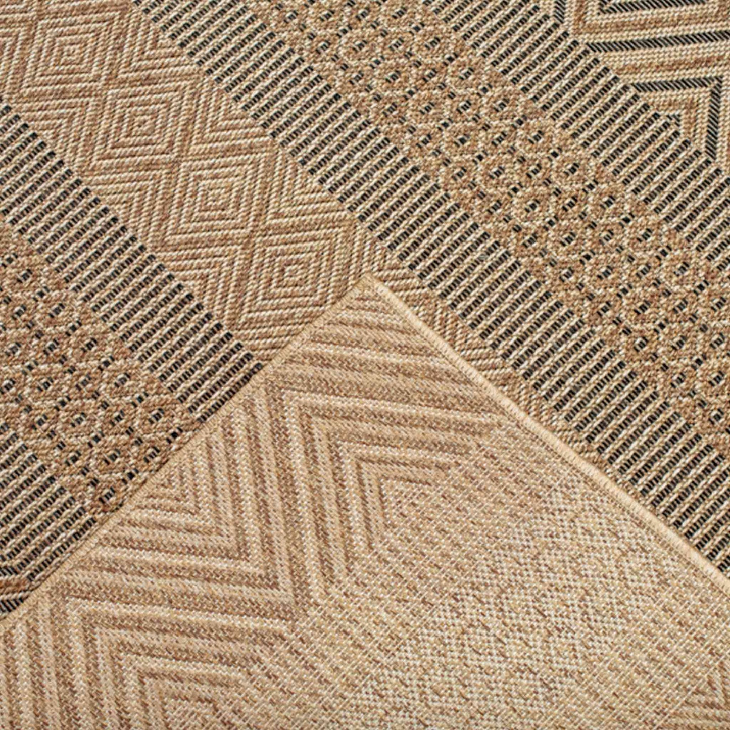 Tapete Decorativo Feizy Niza 2016N – Geométrico Texturizado Café | Arena Indoor / Outdoor