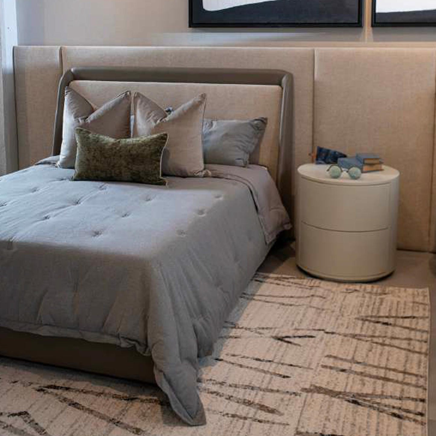 Tapete Decorativo Feizy Montreal 1099C – Beige | Café con Geometría Moderna