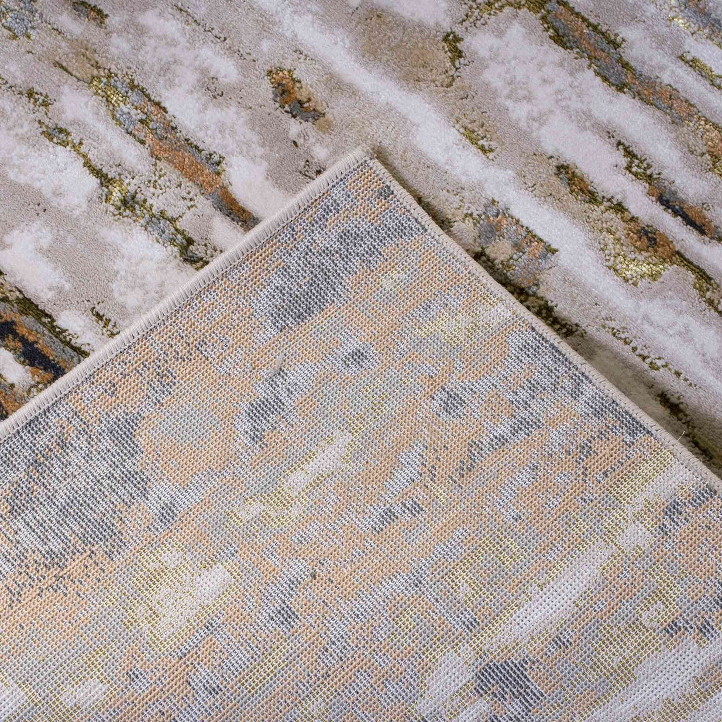 Tapete Decorativo Feizy Zuria 1020C – Abstracto Moderno Beige | Dorado