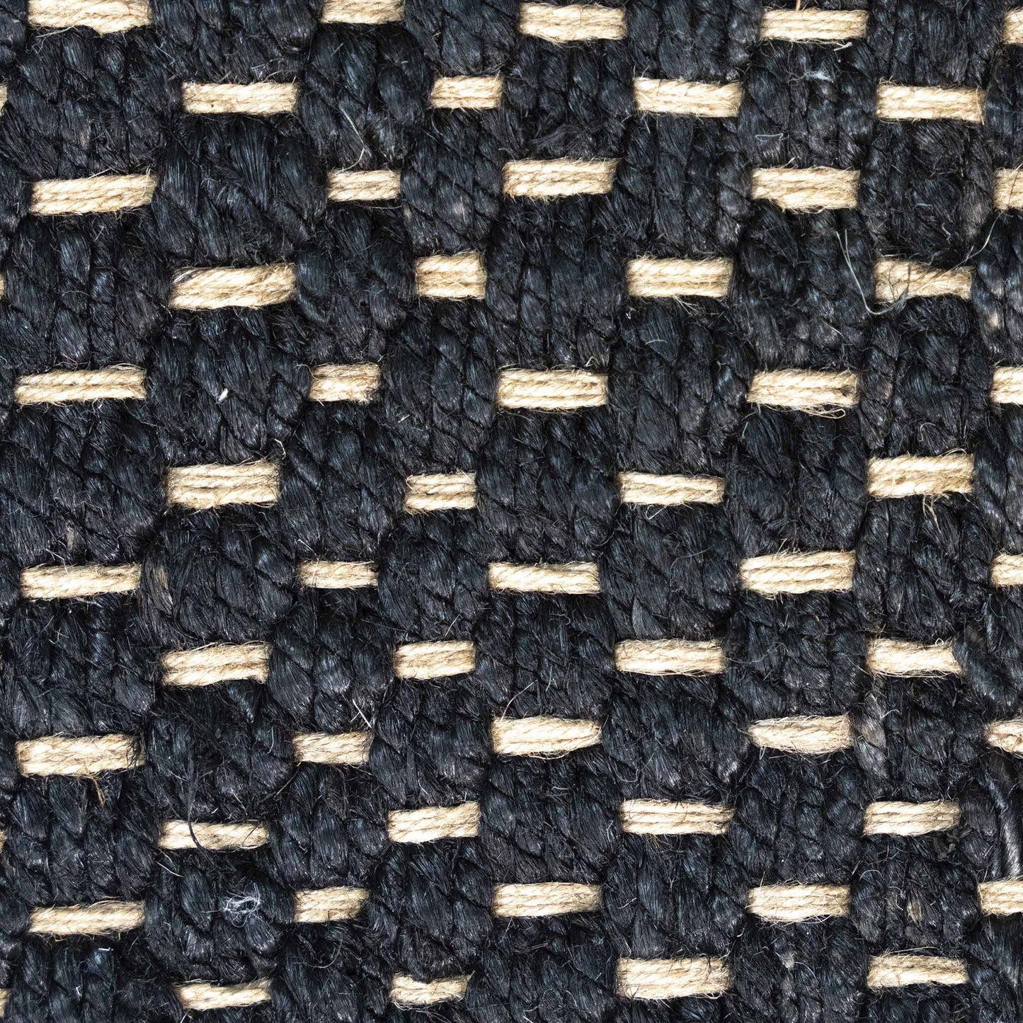 Tapete Decorativo GANGES D2041 - Negro - Yute - Hecho a Mano - Dorzav