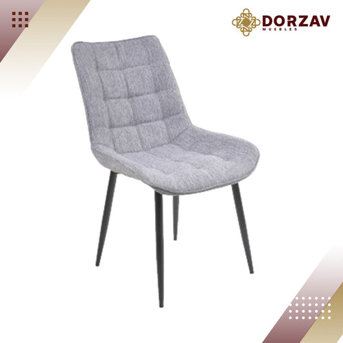 Silla Dakotta Tela Gris Patas Metal/Negro