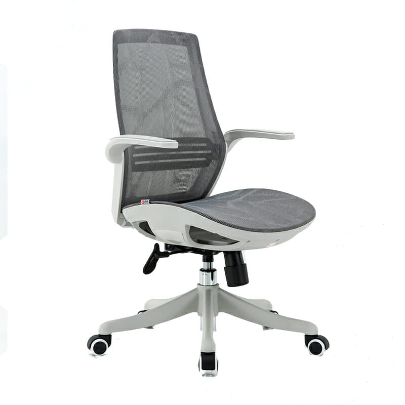 Silla Ejecutiva S59 Mesh Gris – Ergonómica con Soporte Lumbar y Brazos Abatibles