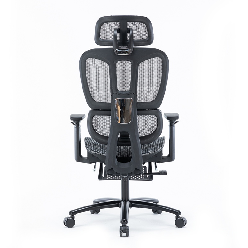 Silla Ejecutiva Nexus Mesh Gris – Ergonómica con Cabecera Ajustable y Descansa Pies Integrado