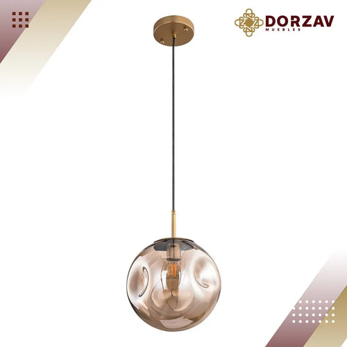 Candil 2CLDI10 Moderno Dorado con Pantalla Ámbar