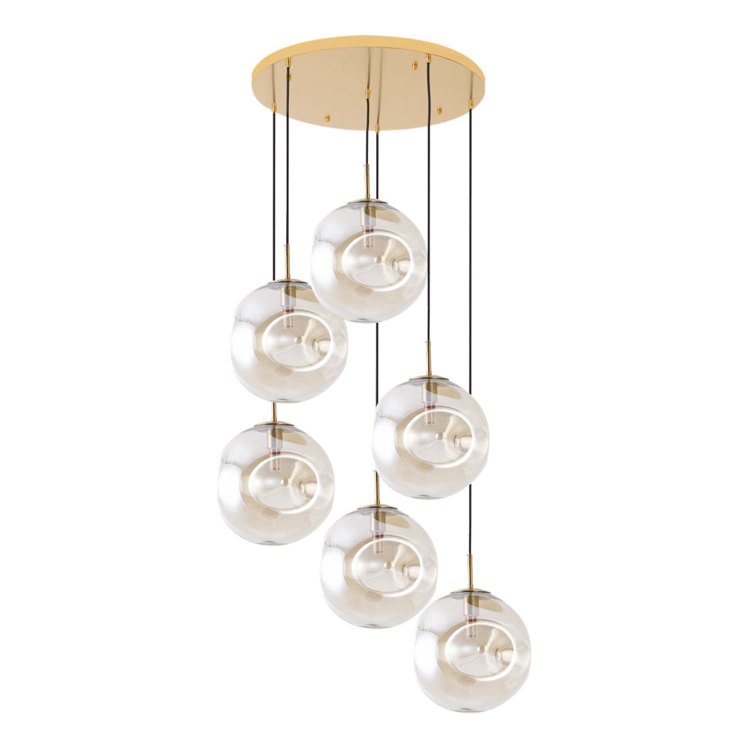 Candil Moderno 2CLDI125 Dorado Ámbar Doble Altura
