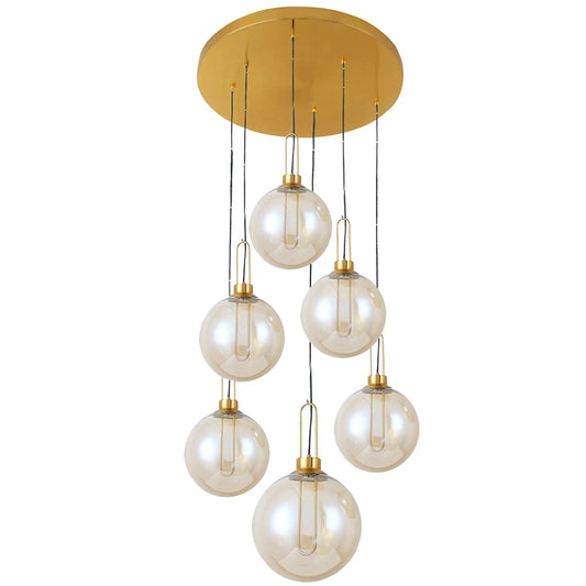 Candil Moderno 2CLDI38 Dorado Ámbar Class Iluminación