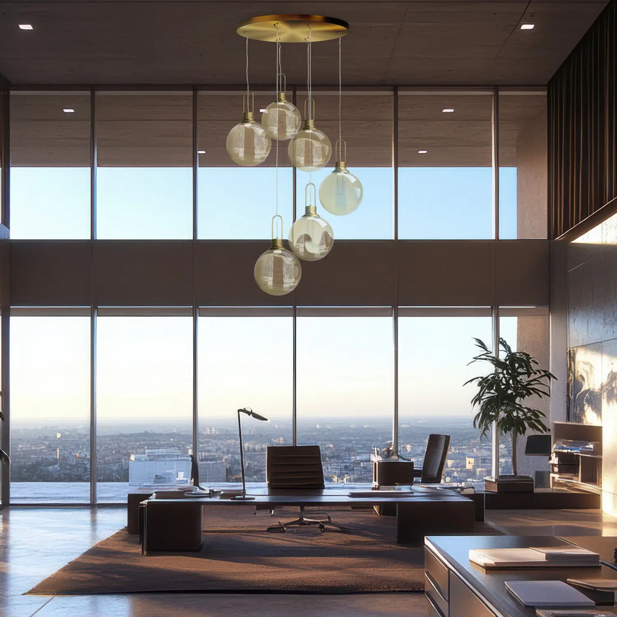 Candil Moderno 2CLDI38 Dorado Ámbar Class Iluminación
