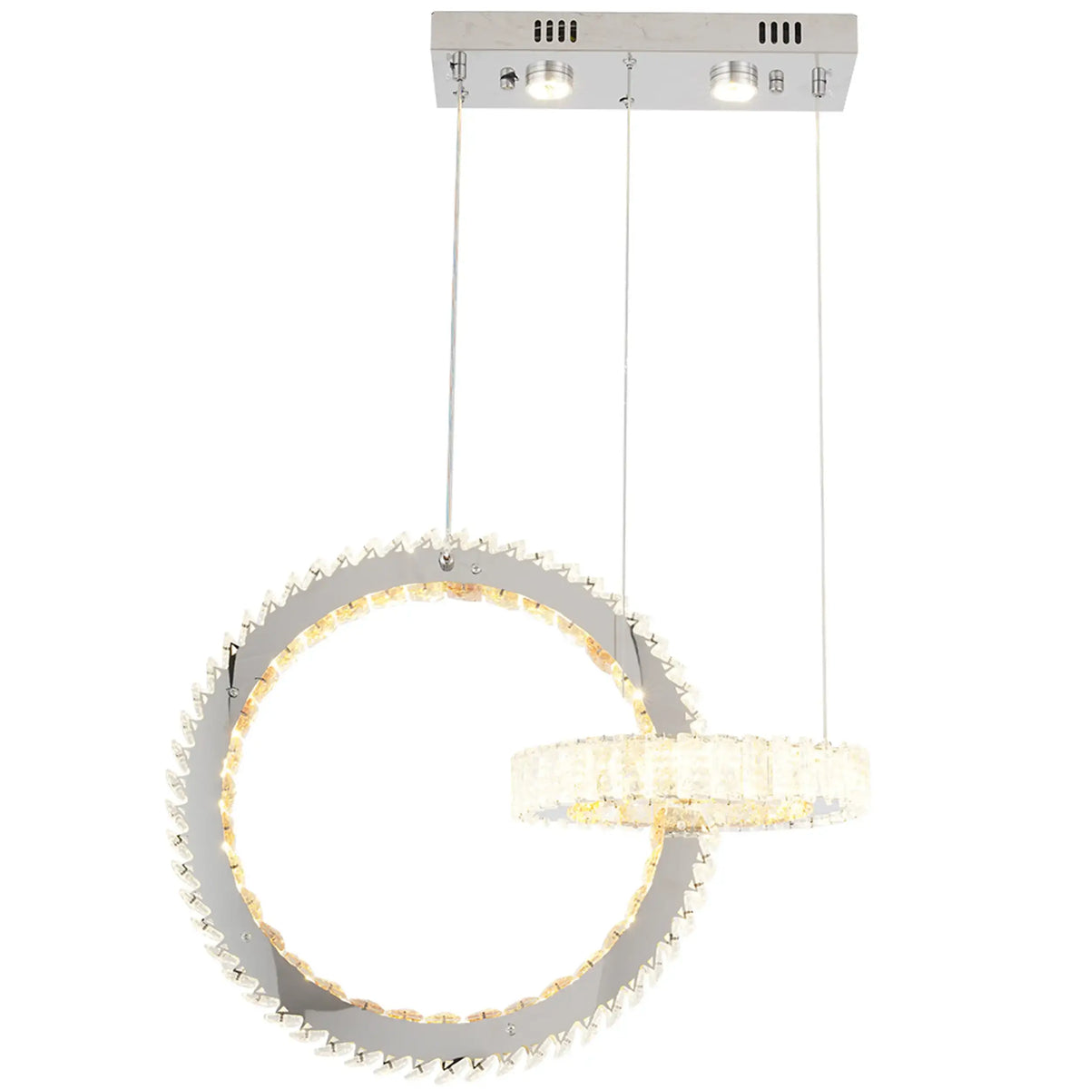 Candil Moderno 2CLKT06 Ámbar y Dorado Doble Altura Class Iluminación