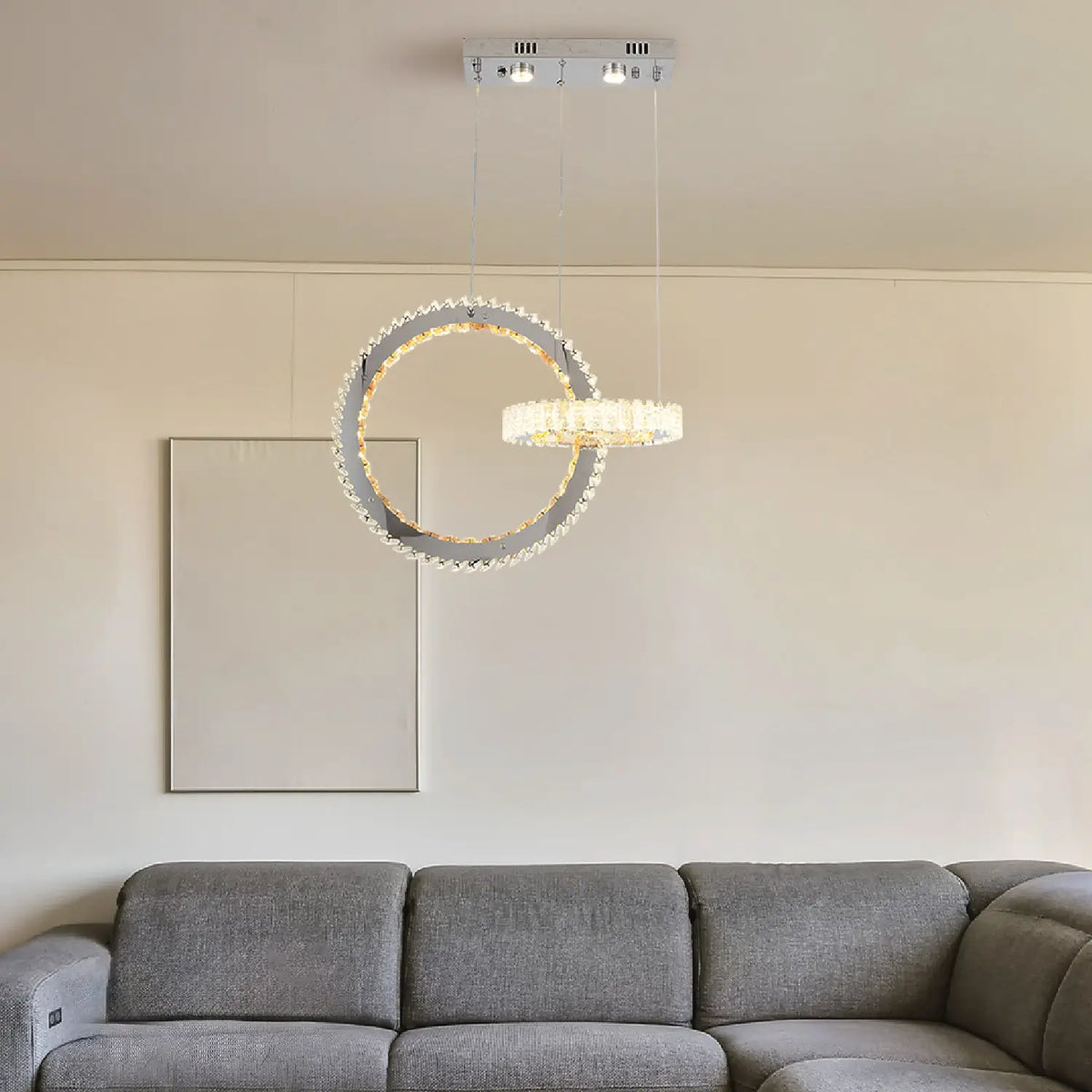 Candil Moderno 2CLKT06 Ámbar y Dorado Doble Altura Class Iluminación