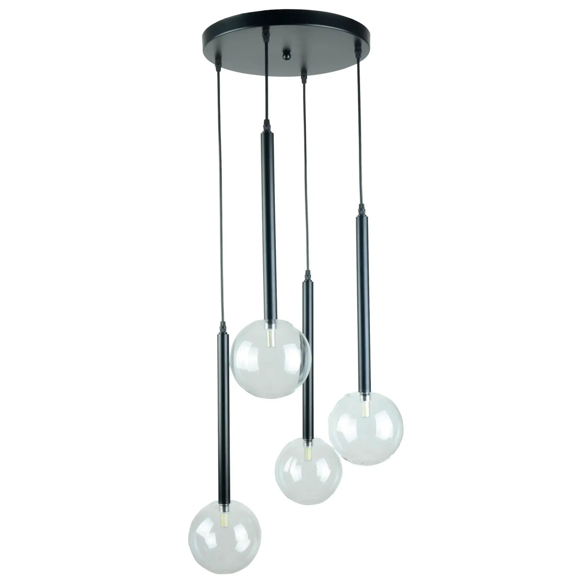 Candil Moderno 2CLZM69 Negro con Esferas de Vidrio Class Iluminación