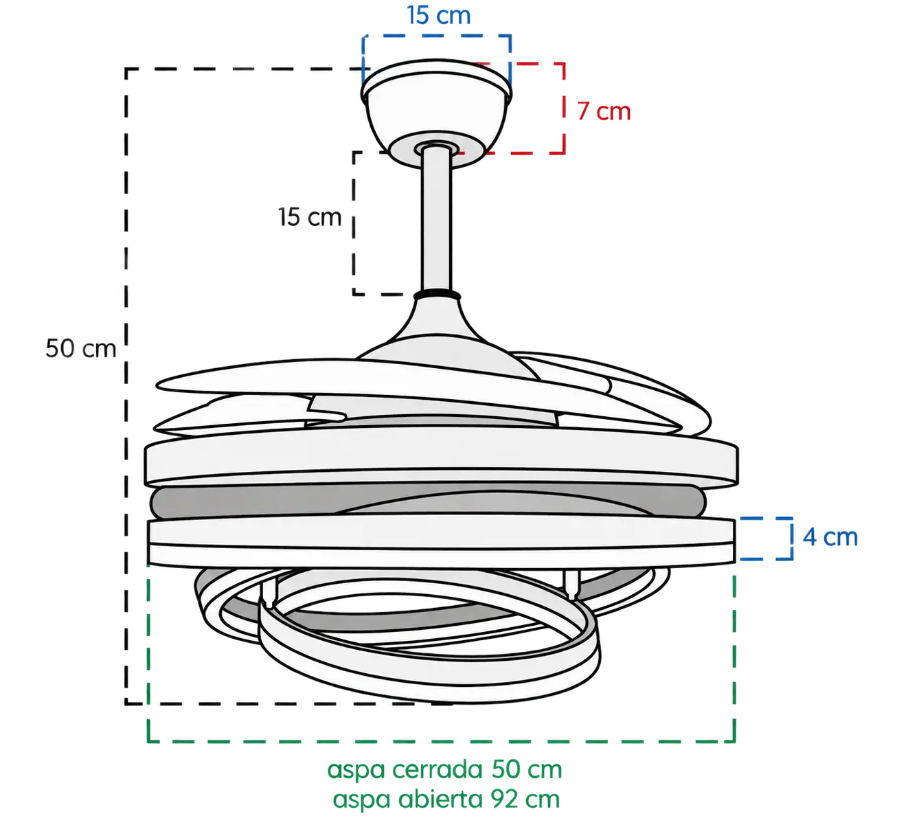 Ventilador Moderno 5VTP18 Blanco Class Iluminación