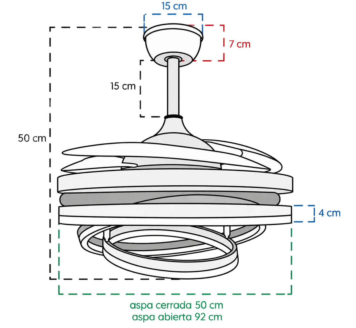 Ventilador Moderno 5VTP18 Blanco Class Iluminación
