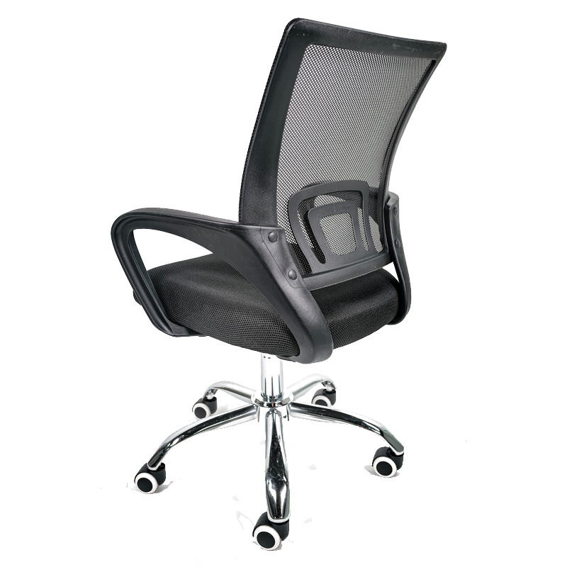 Silla Operativa E102 Mesh Negra – Ergonómica con Base Cromada y Respaldo Transpirable