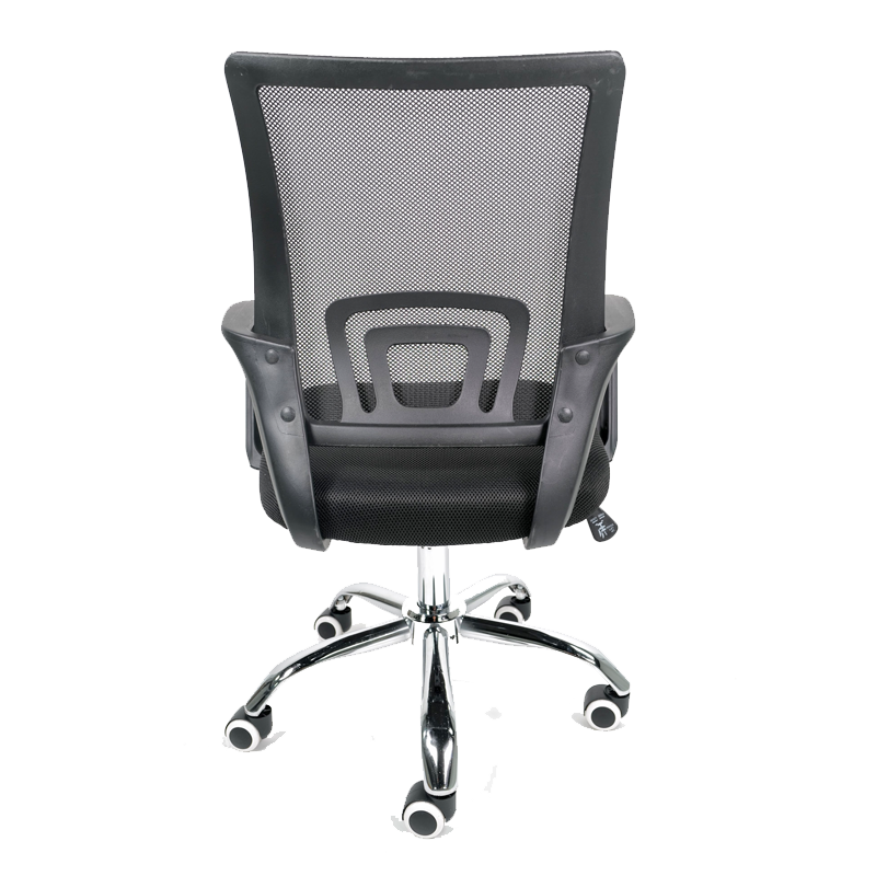 Silla Operativa E102 Mesh Negra – Ergonómica con Base Cromada y Respaldo Transpirable