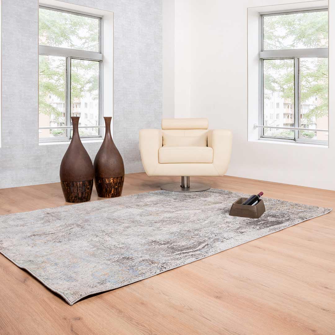 Tapete Decorativo Adara T2257 Verde / Oro / Gris – Abstracto · Interior