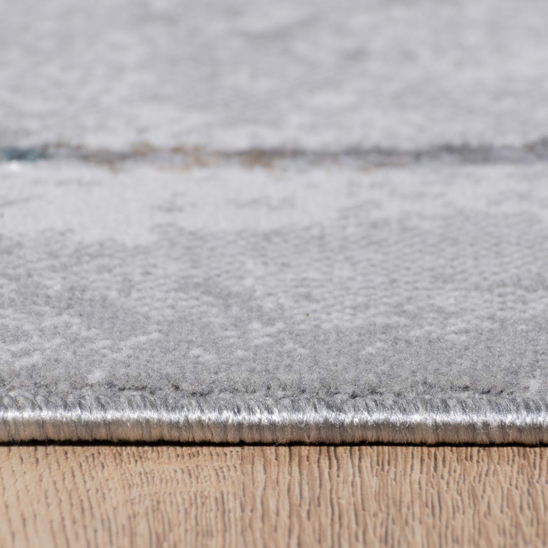 Tapete Decorativo Adara T2259 Oro / Gris / Azul – Geométrico · Interior
