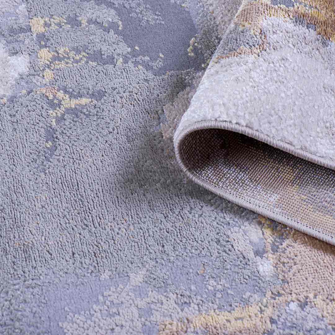 Tapete Decorativo Amira 1012C Gris / Oro – Abstracto · Interior