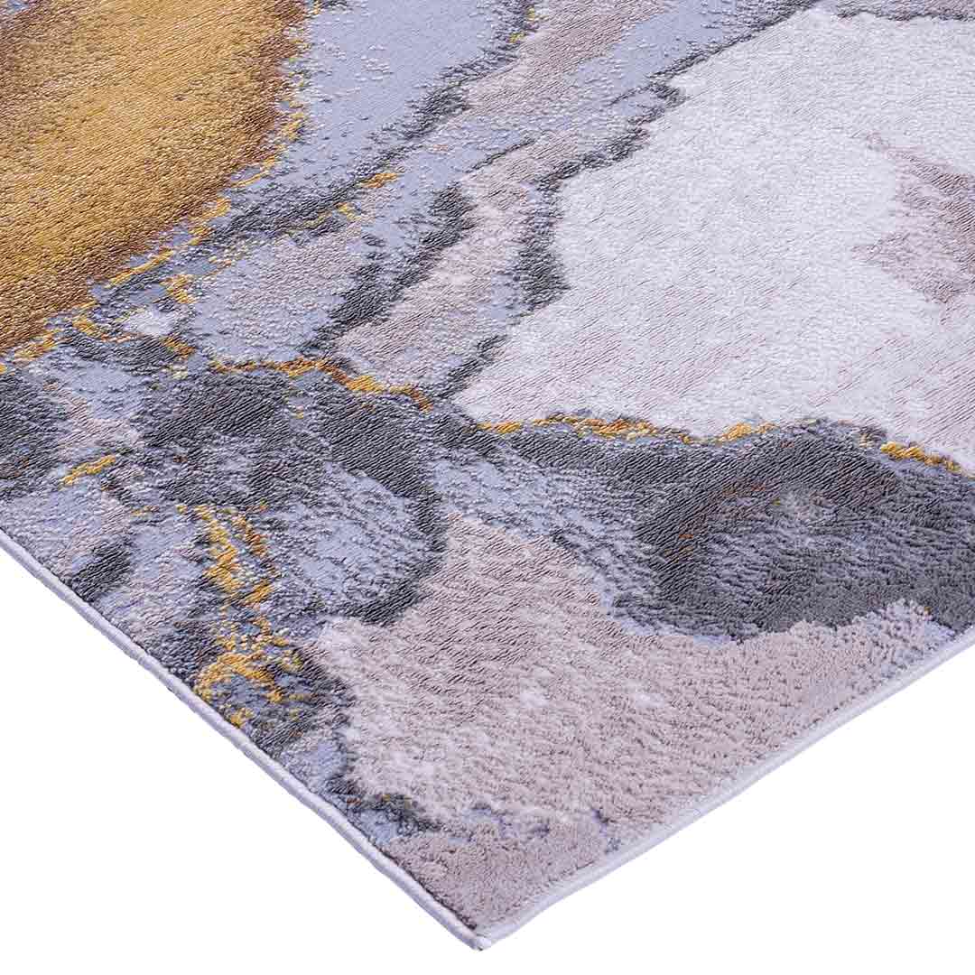 Tapete Decorativo Amira 1012C Gris / Oro – Abstracto · Interior