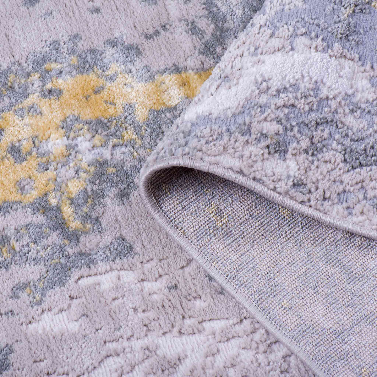 Tapete Decorativo Amira 1023C Dorado / Gris – Abstracto · Interior