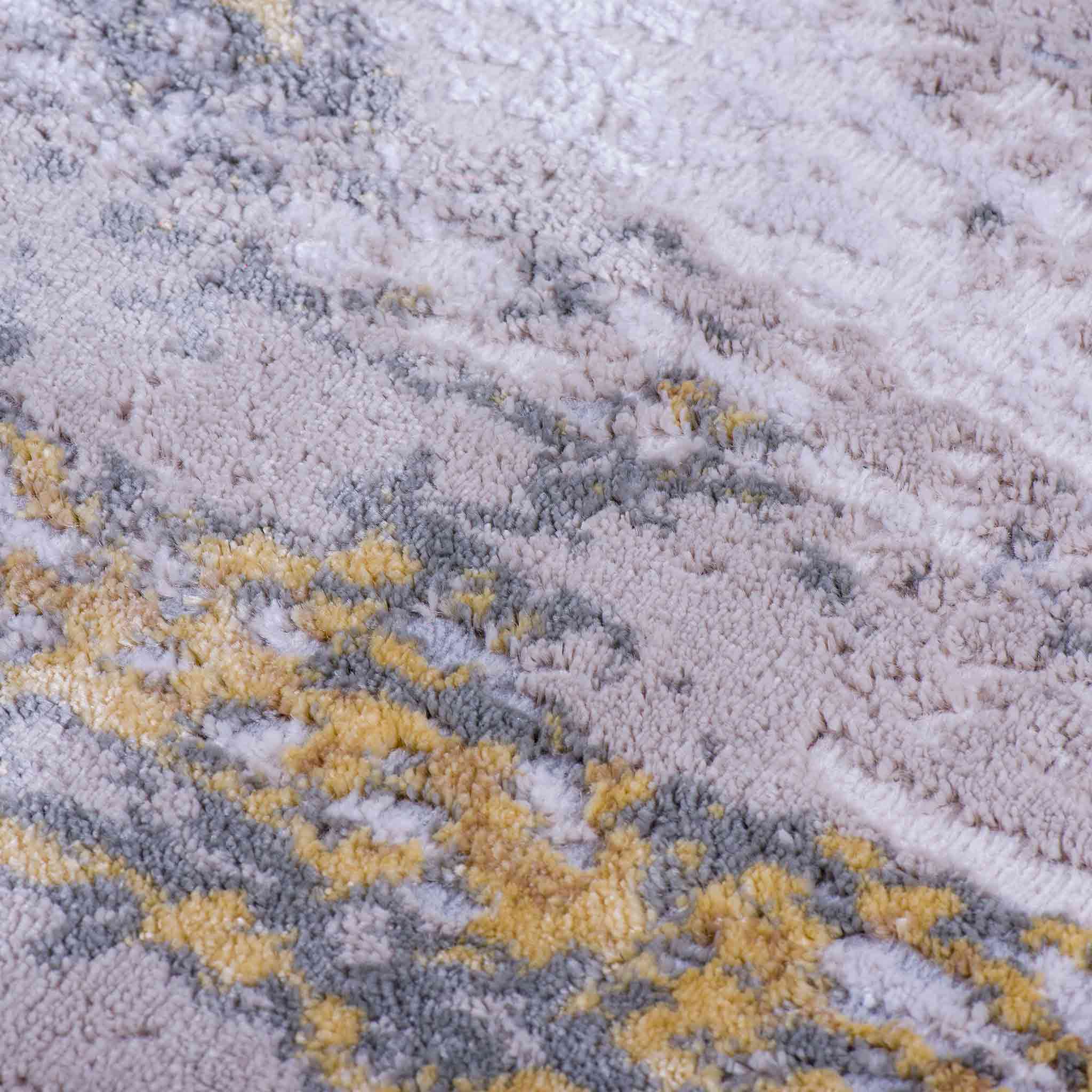 Tapete Decorativo Amira 1023C Dorado / Gris – Abstracto · Interior