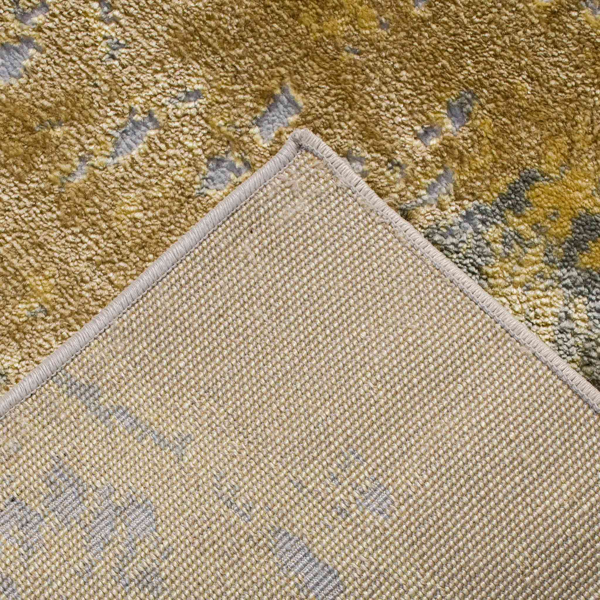Tapete Decorativo Amira 1023C Dorado / Gris – Abstracto · Interior