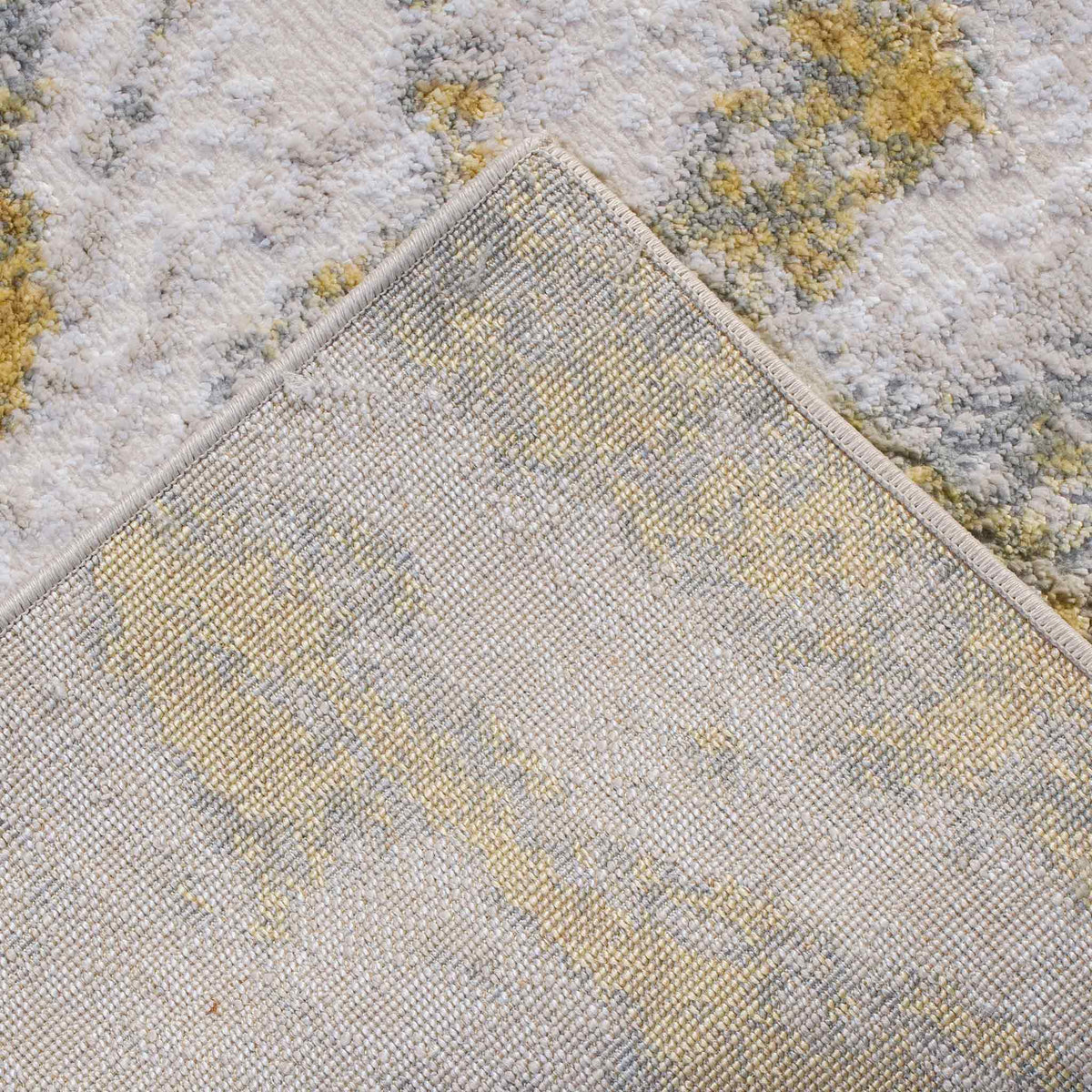 Tapete Decorativo Amira 1025C Dorado / Gris – Abstracto · Interior