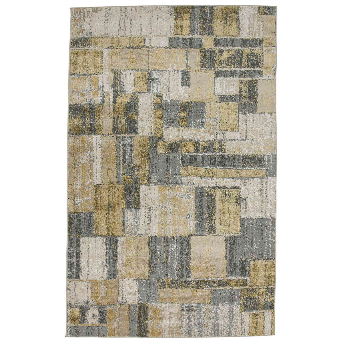 Tapete Decorativo Amira 1037C Dorado / Gris – Abstracto · Interior