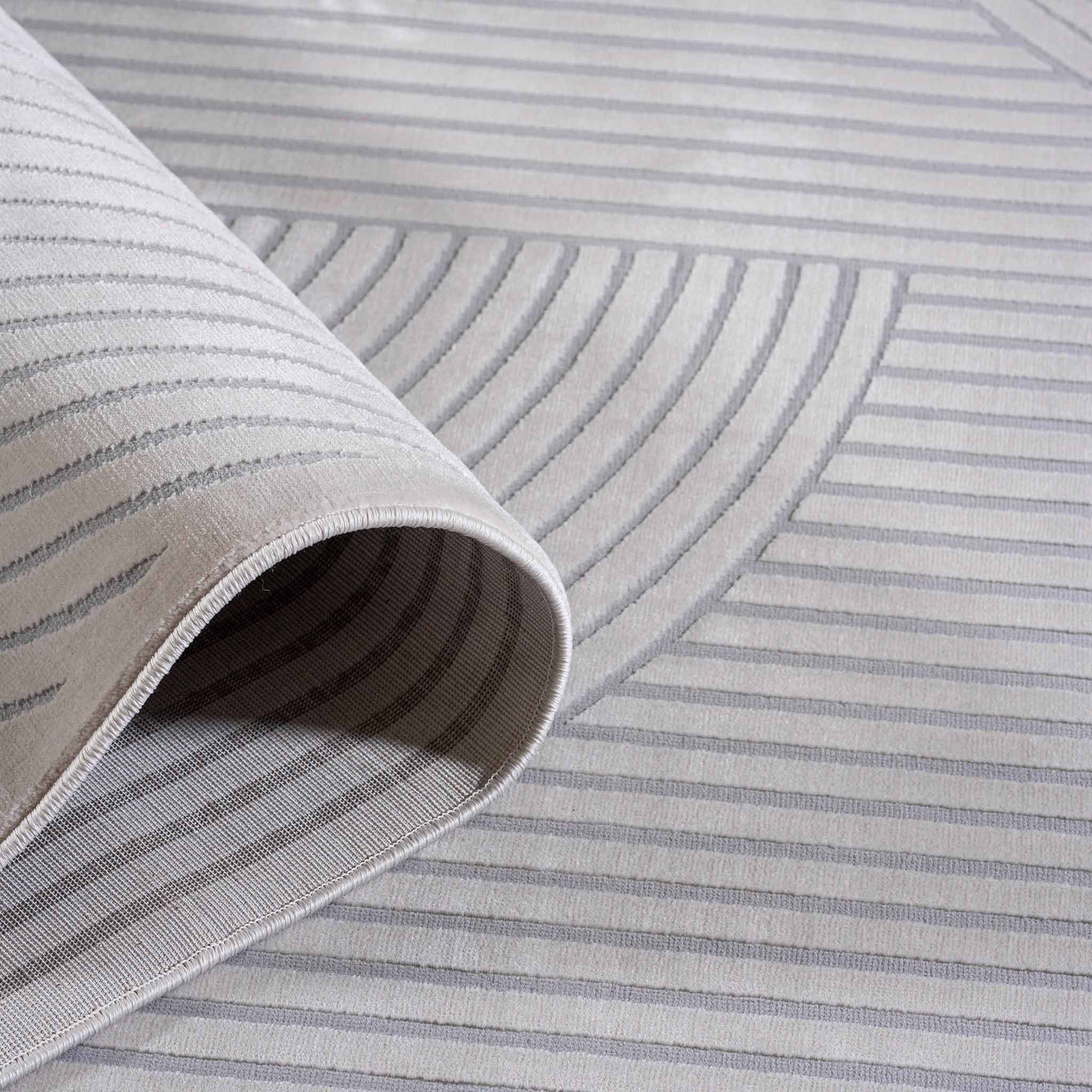 Tapete Decorativo Atmer 1067C Ivory / Gris – Geométrico · Interior
