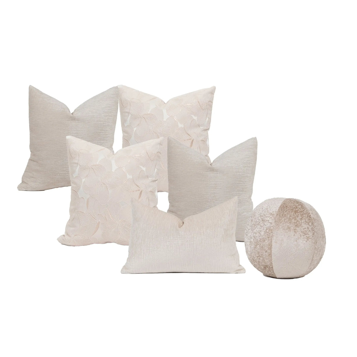 Set 6 Cojines Decorativos A&A Alba — Serenidad Neutra Texturizada · Interior