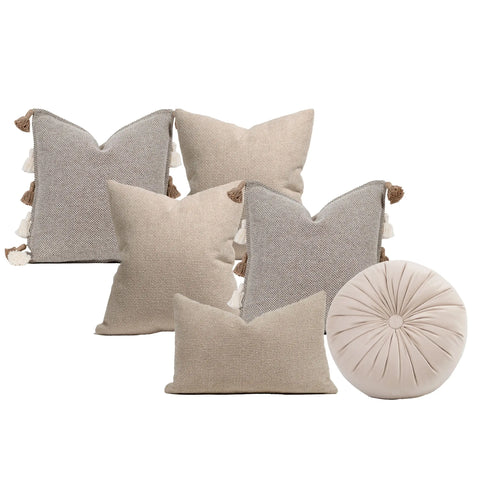 Set 6 Cojines Decorativos A&A Alba — Calidez Serena en Tonos Naturales · Interior