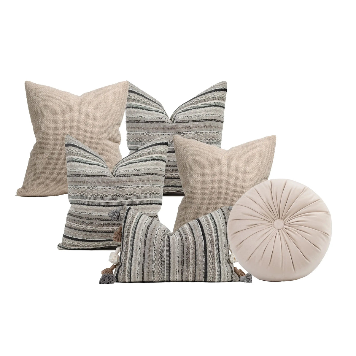 Set 6 Cojines Decorativos A&A Alba — Texturas Naturales en Beige · Interior