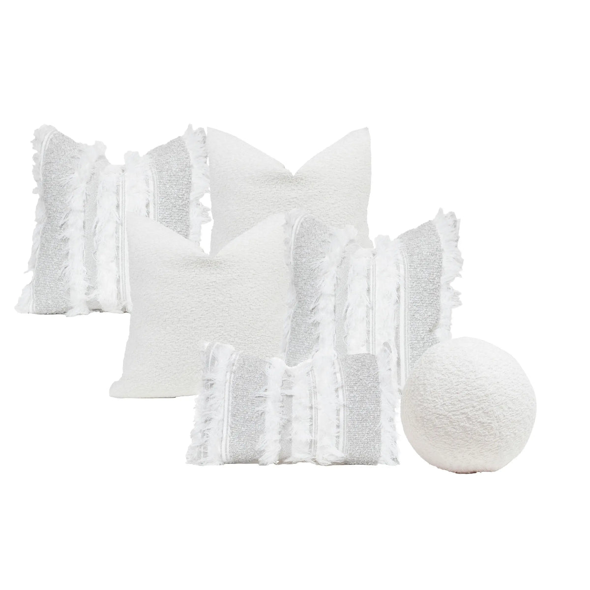 Set 6 Cojines Decorativos A&A Alba — Serenidad Blanca Texturizada · Interior