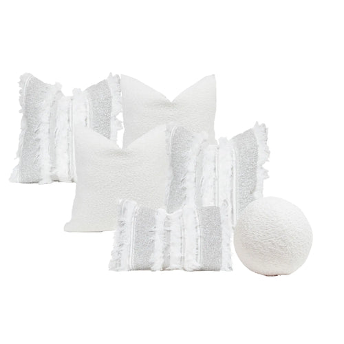 Set 6 Cojines Decorativos A&A Alba — Serenidad Blanca Texturizada · Interior