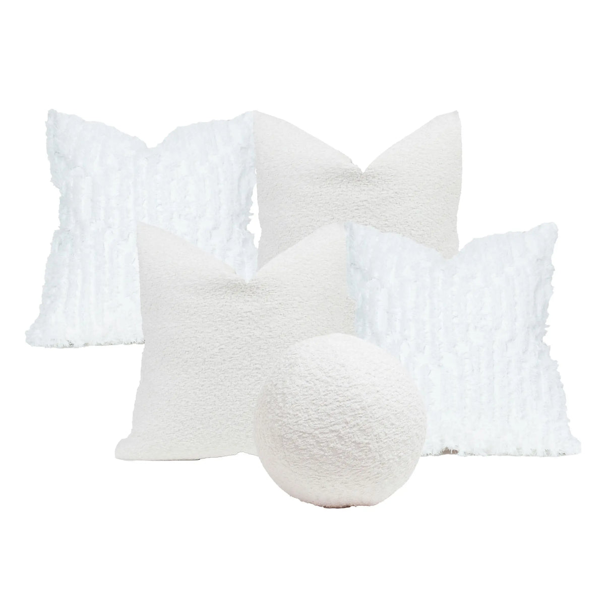 Set 5 Cojines Decorativos A&A Alba — Blanco Esponjado · Interior