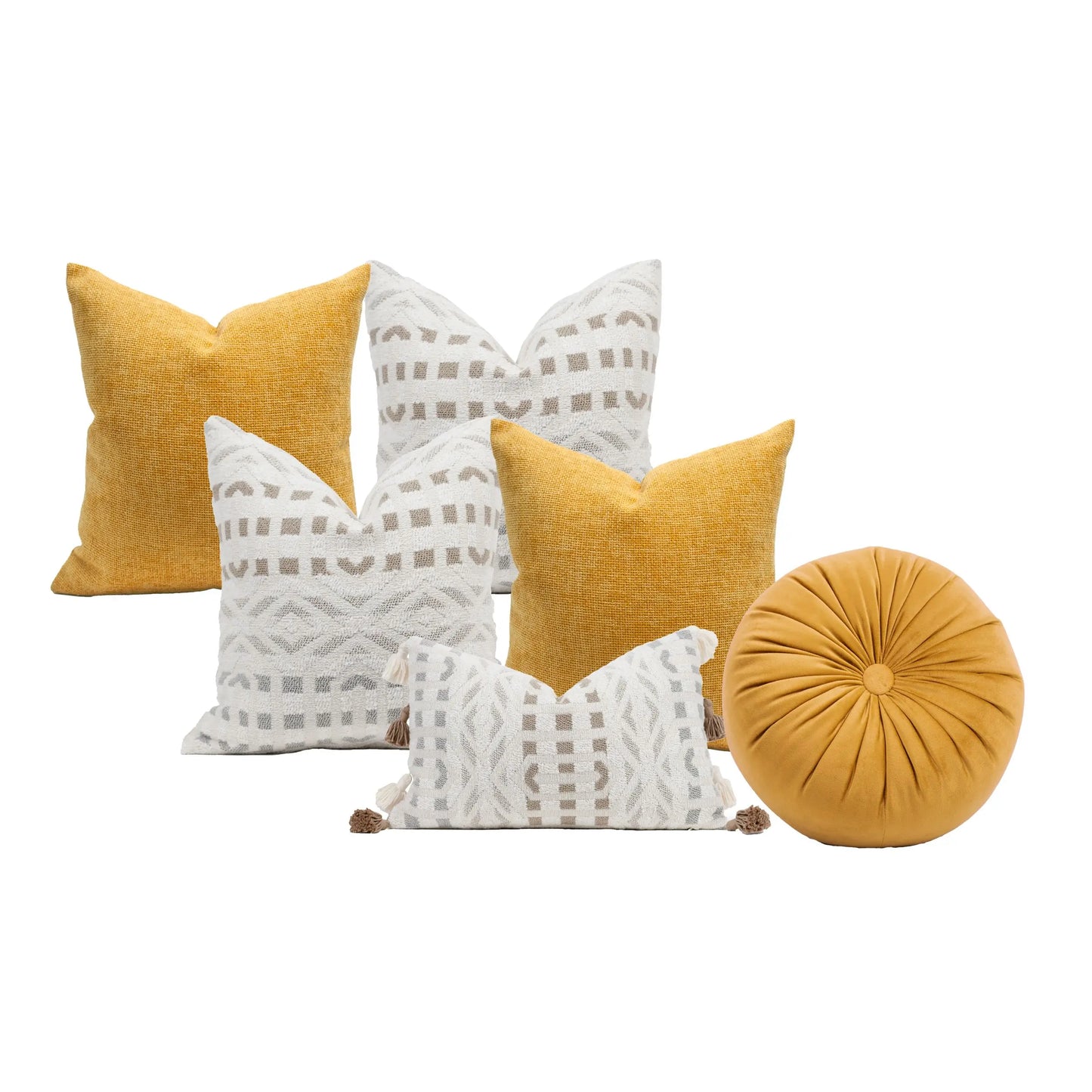 Set 6 Cojines Decorativos A&A Atardecer — Calidez Textural Neutra · Interior