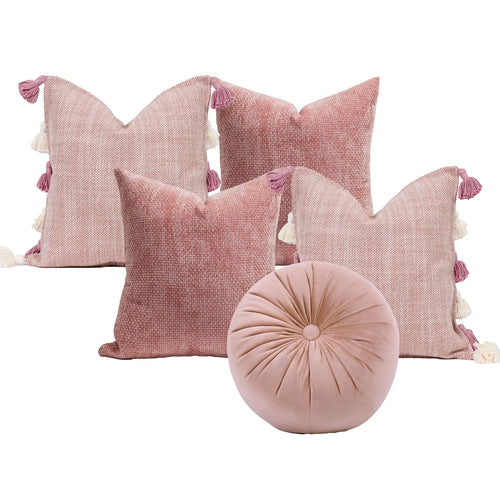 Set 5 Cojines Decorativos A&A Aurora — Dulzura Rosa Contemporánea · Interior