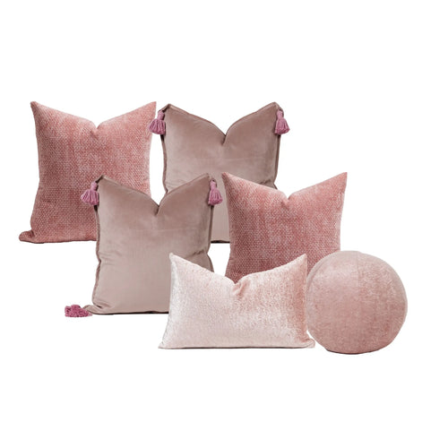 Set 6 Cojines Decorativos A&A Aurora — Serenidad Rosa Contemporánea · Interior