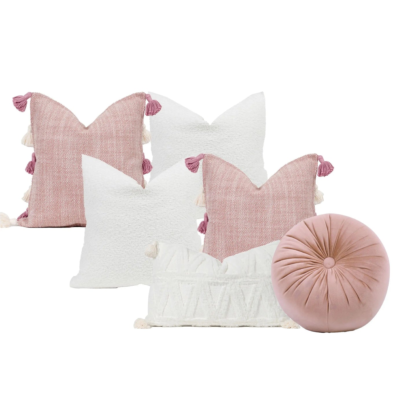 Set 6 Cojines Decorativos A&A Aurora — Suavidad Rosa Empolvado · Interior