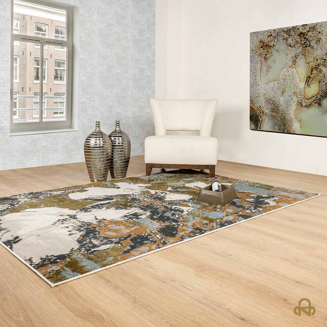 Tapete Decorativo Belma U6037 Oro / Taupe – Abstracto · Interior